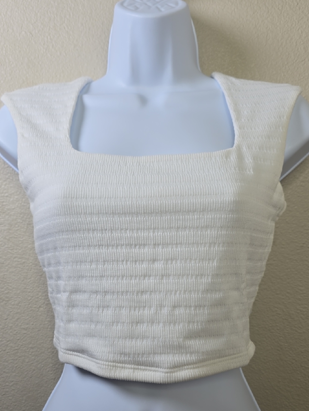 Lulus White Square Neck Knit Crop Top In Size Small